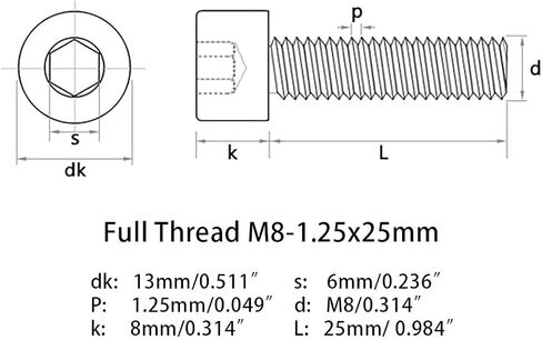 M8-1.25x25mm 12.9 الصف سبائك الصلب المقبس غطاء رأس مسامير البراغي ألين المقبس محرك أسود أكسيد النهاية 12.9 فئة 25 قطعة in Kuwait