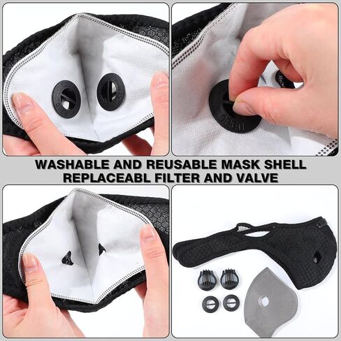 4 Pcs Dust Mask Breathable Reusable Respirator Mask with Filters Adjustable Anti Dust Face Cover with 16 Activated Carbon Filters Concrete Dust Mask for Woodworking Construction in Saudi Arabia