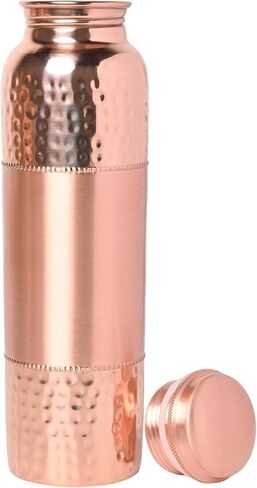 Pure Copper Water Bottle for Ayurvedic Health Benefits, 1000 Ml (33.81 Fl Oz) (Color Pattern) in Saudi Arabia