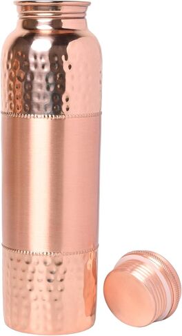 Pure Copper Water Bottle for Ayurvedic Health Benefits, 1000 Ml (33.81 Fl Oz) (Color Pattern) in Saudi Arabia