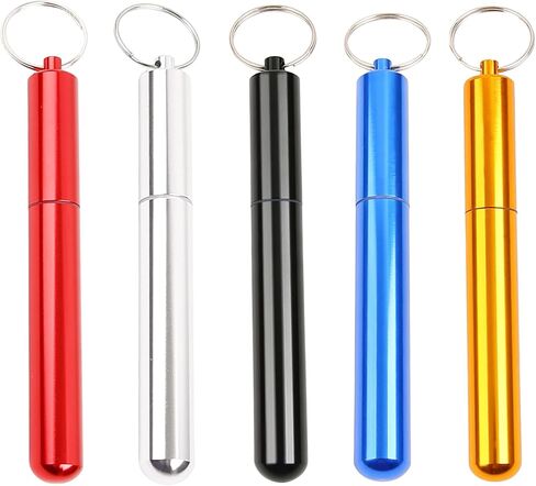 5 قطع من حاوية أنبوب معدني من الألومنيوم مقاس 4.33 بوصة تناسب مقاس كينج، محكمة الغلق، علبة حبوب معدنية خفيفة الوزن، حاوية حبوب منع الحمل، تناسب محفظة الجيب خفيفة الوزن وقابلة للحمل للسفر in Kuwait