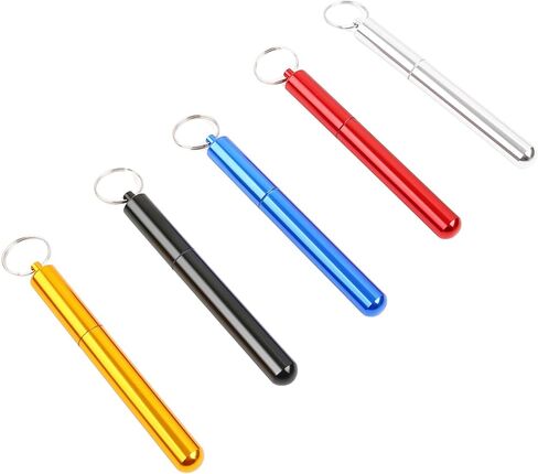 5 قطع من حاوية أنبوب معدني من الألومنيوم مقاس 4.33 بوصة تناسب مقاس كينج، محكمة الغلق، علبة حبوب معدنية خفيفة الوزن، حاوية حبوب منع الحمل، تناسب محفظة الجيب خفيفة الوزن وقابلة للحمل للسفر in Kuwait