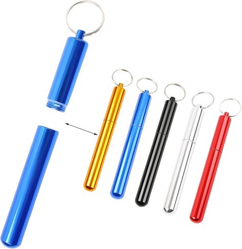 5 قطع من حاوية أنبوب معدني من الألومنيوم مقاس 4.33 بوصة تناسب مقاس كينج، محكمة الغلق، علبة حبوب معدنية خفيفة الوزن، حاوية حبوب منع الحمل، تناسب محفظة الجيب خفيفة الوزن وقابلة للحمل للسفر in Kuwait