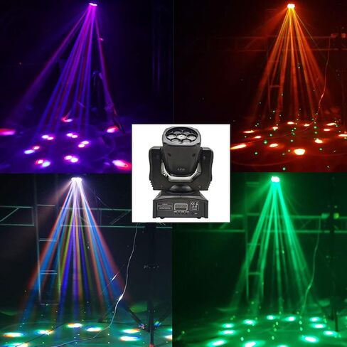 DJ Lights 100w Bee Eye Wash Moving Head Lights Strobe Party Disco Lights Green-Effect Strobe DJ Lights Compatible with 12CH DMX512 for Home Dance Wedding Event Party in Saudi Arabia
