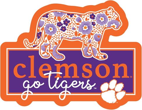 ملصق فينيل "NCAA Clemson Tigers للجنسين 4" - نص شريط صورة ظلية، متعدد، مقاس واحد (190651-2201-RDC) in Kuwait