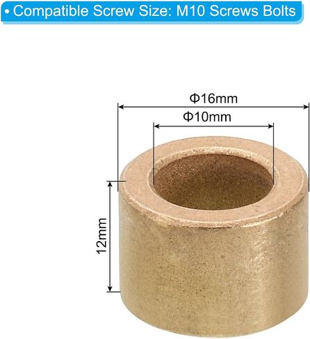 PATIKIL M10 Brass Spacers, 8 Pcs Metal Spacer Brass 10mm ID x 12mm OD x 10mm L Brass Spacers Screw Standoff for 3/8 Inch or M10 Screw in Saudi Arabia