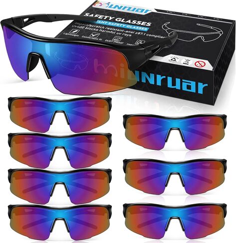 Safety Glasses for Men Women, ANSI Z87.1+UV Protective Eyewear, Impact Resistant Safety Goggles for Sport, Working in Saudi Arabia
