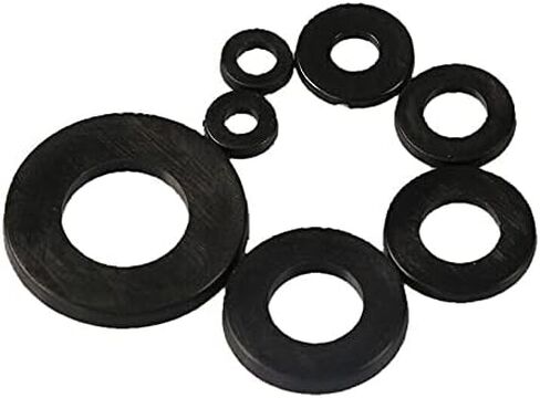 250pcs Black Nylon Flat Washer Assortment Kit for Electrical Connections on Household & Commercial Appliances,(M2 M2.5 M3 M4 M5 M6 M8) in Saudi Arabia