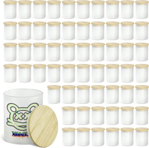 AGH 6oz حامل شموع Tealight الزجاجي التسامي مع أغطية من الخيزران، 12 حزمة من الجرار الزجاجية الشفافة لأوعية الشموع الفارغة لصنع الشموع اليدوية لديكورات حفلات الزفاف، ديكور طاولة المنزل. in Kuwait