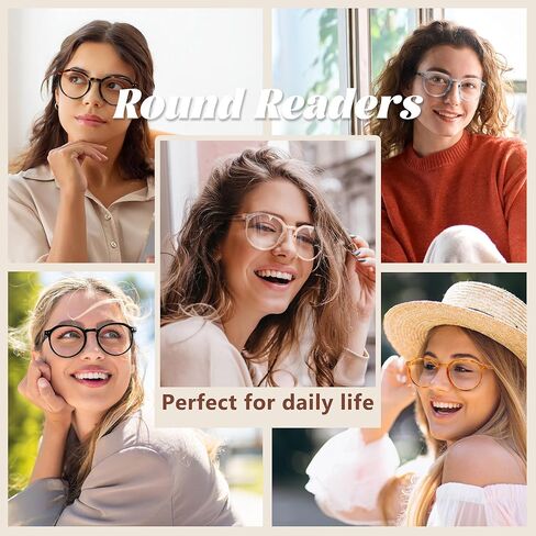 EASY READ 3 Pairs Round Reading Glasses for Women,Colorful Computer Blue Light Blocking Readers for Women with Spring Hinge in Saudi Arabia