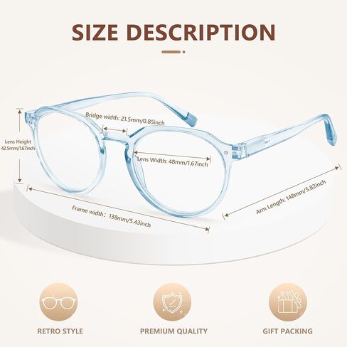 EASY READ 3 Pairs Round Reading Glasses for Women,Colorful Computer Blue Light Blocking Readers for Women with Spring Hinge in Saudi Arabia
