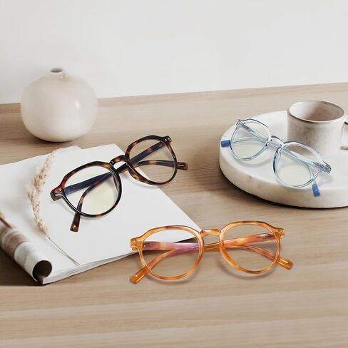 EASY READ 3 Pairs Round Reading Glasses for Women,Colorful Computer Blue Light Blocking Readers for Women with Spring Hinge in Saudi Arabia