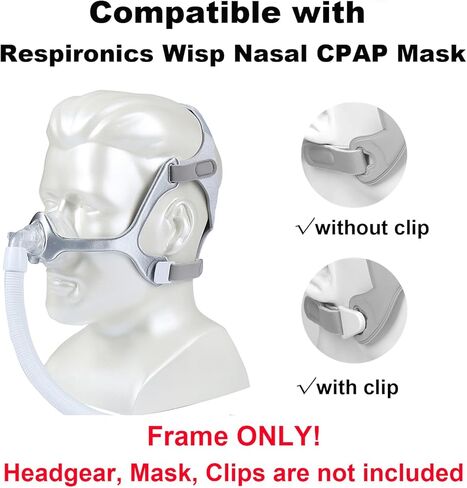 إطار قماشي مكون من قطعتين متوافق مع قناع Wisp CPAP، إطار قماشي بديل Wisp Headgear لقناع CPAP، متوافق مع إطار قماش قناع Wisp، مقاس متوسط in Kuwait
