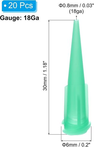 PATIKIL 25Ga Tapered Tip Dispensing Needle, 20Pcs Plastic Needle Tube Blunt Tips with Luer Lock for Glue Oil Applicator, Red in Saudi Arabia