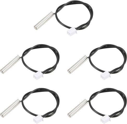 uxcell 5pcs 50K Temperature Sensor Probe, Stainless Steel NTC Thermal Sensor Probe 20cm Digital Thermometer Extension Cable in Saudi Arabia
