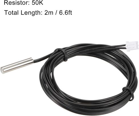 uxcell 5pcs 50K Temperature Sensor Probe, Stainless Steel NTC Thermal Sensor Probe 20cm Digital Thermometer Extension Cable in Saudi Arabia