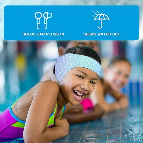 6 Pcs Swimming Headbands for Kids, Adjustable Swimming Ear Protection Bands Cute Cartoon Waterproof Swim Headbands for Girls Swimmers Age 6-12, Head Circumference 18.11-19.70 Inch in Saudi Arabia