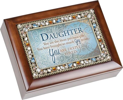 صندوق الموسيقى للمجوهرات الخشبية من Cottage Garden Daughter أغلى هدية، يضيء حياتي in Saudi Arabia