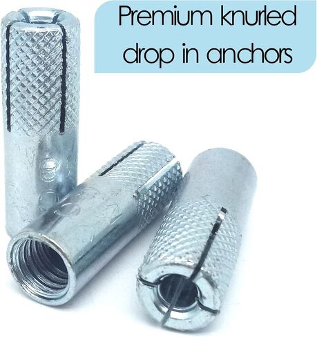 20pcs Zinc Plated Metal Knurled Drop in Anchor,Drop-in Anchor Zinc Plated Fasteners (M8) in Saudi Arabia
