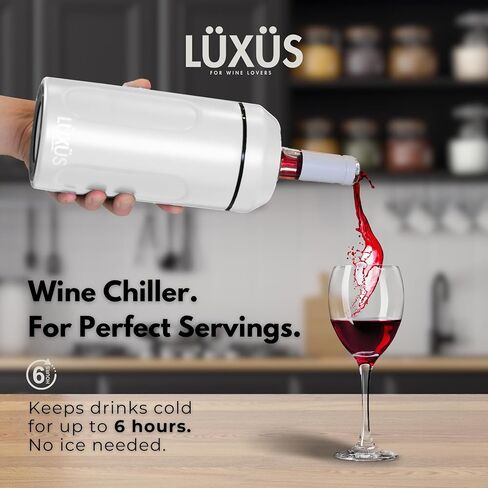 Wine Chiller (White) - Stainless Steel Wine Cooler and Champagne Bucket Keeps Your Wine Cold for Up to 6 Hours Perfect for most standard 750ml Bottles in Saudi Arabia