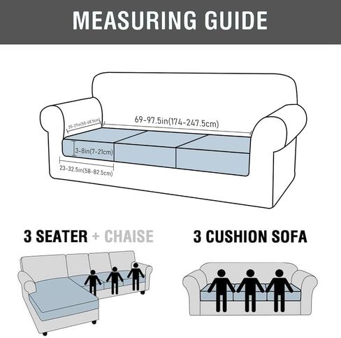 Waterproof Couch Cushion Covers, Jacquard Magic Sofa Cushion Covers Washable, Stretch Couch Seat Covers Furniture Protector for Pets with Elastic Bottom (1PC, Beige) in Saudi Arabia