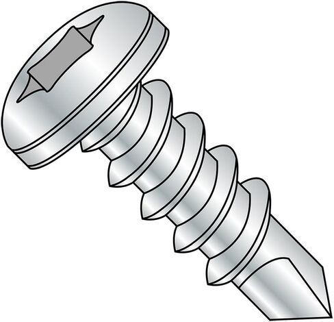 Small Parts 1436KTP Steel Self-Drilling Screw, Zinc Plated Finish, Pan Head, Star Drive, #3 Drill Point, 1/4"-14 Thread Size, 2-1/4" Length (Pack of 50) in Saudi Arabia