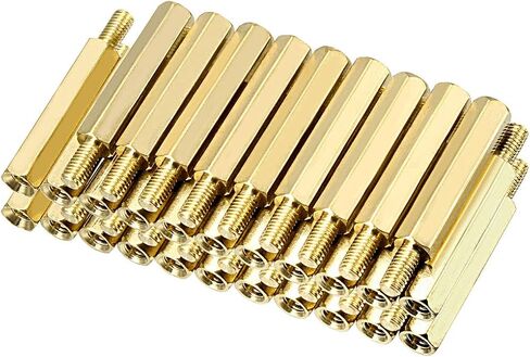 uxcell 40pcs M3 20+6mm Female Male Thread Brass Hex Standoff Spacer Screws PCB Pillar in Saudi Arabia