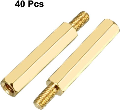 uxcell 40pcs M3 20+6mm Female Male Thread Brass Hex Standoff Spacer Screws PCB Pillar in Saudi Arabia