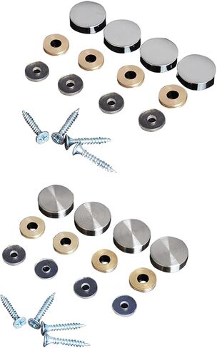 Mirror Screw, Standoff Screw, Pure Copper Flat Cap Decorative Cover Nails, Solid Standoff Screws, Cap Nails for Advertising Screw Fasteners, Bathroom, Mirror, Bright Gold 22mm 8 pcs in Saudi Arabia