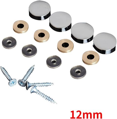 Mirror Screw, Standoff Screw, Pure Copper Flat Cap Decorative Cover Nails, Solid Standoff Screws, Cap Nails for Advertising Screw Fasteners, Bathroom, Mirror, Bright Gold 22mm 8 pcs in Saudi Arabia
