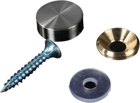 Mirror Screw, Standoff Screw, Pure Copper Flat Cap Decorative Cover Nails, Solid Standoff Screws, Cap Nails for Advertising Screw Fasteners, Bathroom, Mirror, Bright Gold 22mm 8 pcs in Saudi Arabia
