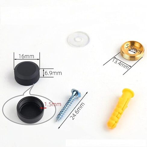 Mirror Screw, Standoff Screw, Pure Copper Flat Cap Decorative Cover Nails, Solid Standoff Screws, Cap Nails for Advertising Screw Fasteners, Bathroom, Mirror, Bright Gold 22mm 8 pcs in Saudi Arabia