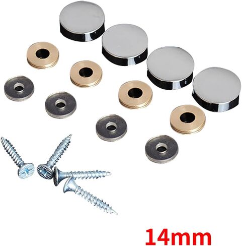 Mirror Screw, Standoff Screw, Pure Copper Flat Cap Decorative Cover Nails, Solid Standoff Screws, Cap Nails for Advertising Screw Fasteners, Bathroom, Mirror, Bright Gold 22mm 8 pcs in Saudi Arabia