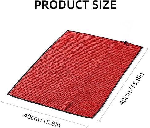Scott Edward Golf Towel Microfiber Waffle Pattern Golf Towel with Heavy Duty Carabiner Clip Tri-fold Golf Towel Perfectly Cleans Golf Balls and Golf Clubs Blue/Red/Gray in Saudi Arabia