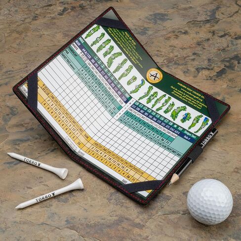 TORRO Regular Golf Scorecard Holder – Genuine Leather Golf Score Card Wallet with Card Slot and Pencil Loop in Kuwait