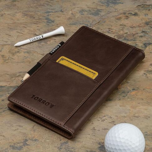 TORRO Regular Golf Scorecard Holder – Genuine Leather Golf Score Card Wallet with Card Slot and Pencil Loop in Kuwait
