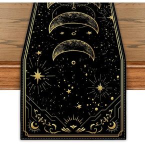 Mystical Decor Moon Table Runner Tarot Decor Gothic Table Runner Astrology Decorations Celestial Party Decorations Supplies Favors Ouija Board Celestial Witchy Room Decor