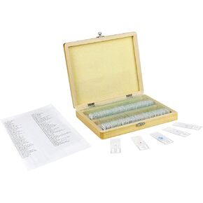 Vision Scientific VS100 100 Piece Slide Set, 100 Prepared Glass Microscope Slides, General Biological/Scientific Application, Shatterproof Box with Interior Padding