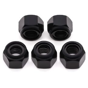 Glvaner 1/4-20 Stainless Steel Hex Locknuts, Hexagon Head Lock Nuts, 304 Stainless Steel 18-8, Black Coated, 30 pcs
