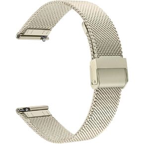 حزام ساعة TRUMiRR للنساء Venu 3S ذهبي ناعم، حزام بديل من الفولاذ المقاوم للصدأ شبكي لساعة Garmin Venu 3S / Venu 2S / Forerunner 265S / Vivomove 3S in Kuwait