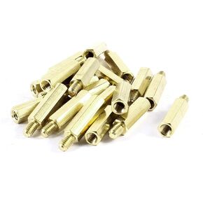 uxcell 20Pcs Brass Hex Standoff Spacer Screw Female to Male 20mm 6mm M4 4mm