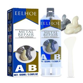 Metal to Metal Glue - 2 Pack (200g), Metal Repair Epoxy Glue,Metal Epoxy Weld, 2 Part Epoxy Glue Heavy Duty,High-Temperature Heat Resistant Adhesive, Plastics (200 gram)