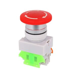 Fielect 5Pcs 660V 10A Emergency Stop Push Button Switch 22mm Red Mushroom Emergency Stop Switch NO NC, ZB2-BE102C