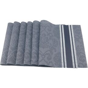 Luxury PVC Weave Placemats,Dining Table Mat Anti-Slip,Heat Insulation PlaceMat, Set of 4 (4, Multi Colors),30x45 cm