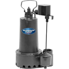 Superior Pump 92511 1/2 HP Cast Iron Submersible Sump Pump with Vertical Float Switch