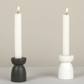 2PCS Ceramics Candle Holder,Minimalist Style Decor Candlestick Holders,Taper Candle Holders,Decorative Candlestick Holder for Dinning,Anniversary,Festival Celebrations,Home Decor,Party(Black)