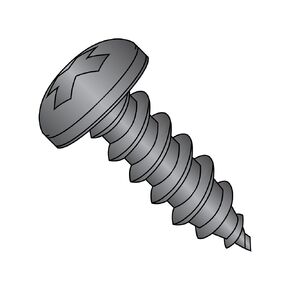 Small Parts 0406ABPPB Steel Sheet Metal Screw, Black Oxide Finish, Pan Head, Phillips Drive, Type AB, #4-24 Thread Size, 3/8" Length (Pack of 100)