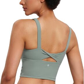 Women’s Wirefree Padded Twist Back Tank Tops Yoga Sports Bra with Support