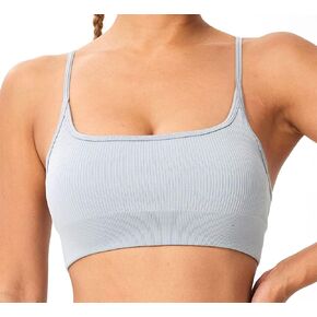 Sports Bra for Women - Seamless Adjustable Workout Top Thin Strap Yoga Bra Cropped Tank Tops Camisole