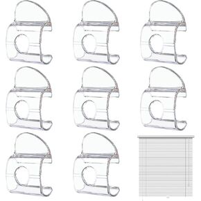 8 قطع مقبض ظلال نافذة مطوي لاسلكي، مقبض ظلال دوارة للسكك الحديدية السفلية البلاستيكية، مقابض عمياء لاسلكية رفع مشبك سحب للظلال السفلية أو القضيب (شفاف) in Kuwait